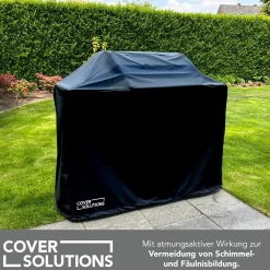 Abdeckhaube Gasgrill Gr. XL schwarz  mit Druck Pott & Flamme