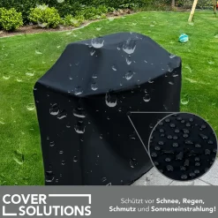 Abdeckhaube Gasgrill Gr. XL schwarz mit Druck Pott & Flamme