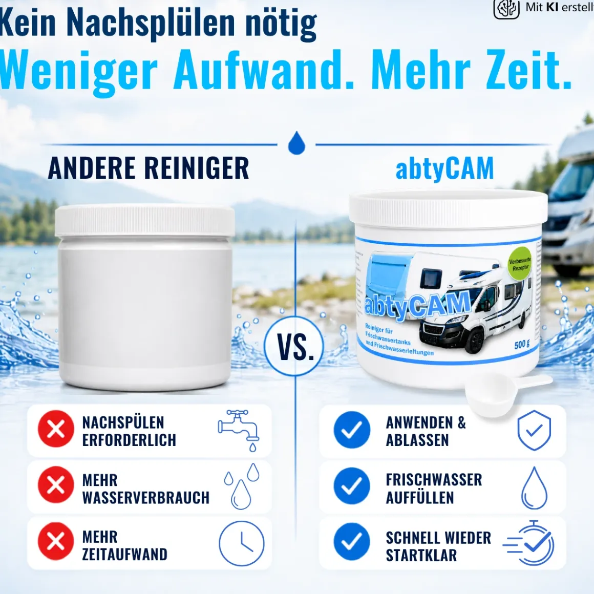 abtyCAM Frischwassertankreiniger 500g für Wohnmobil & Wohnwagen