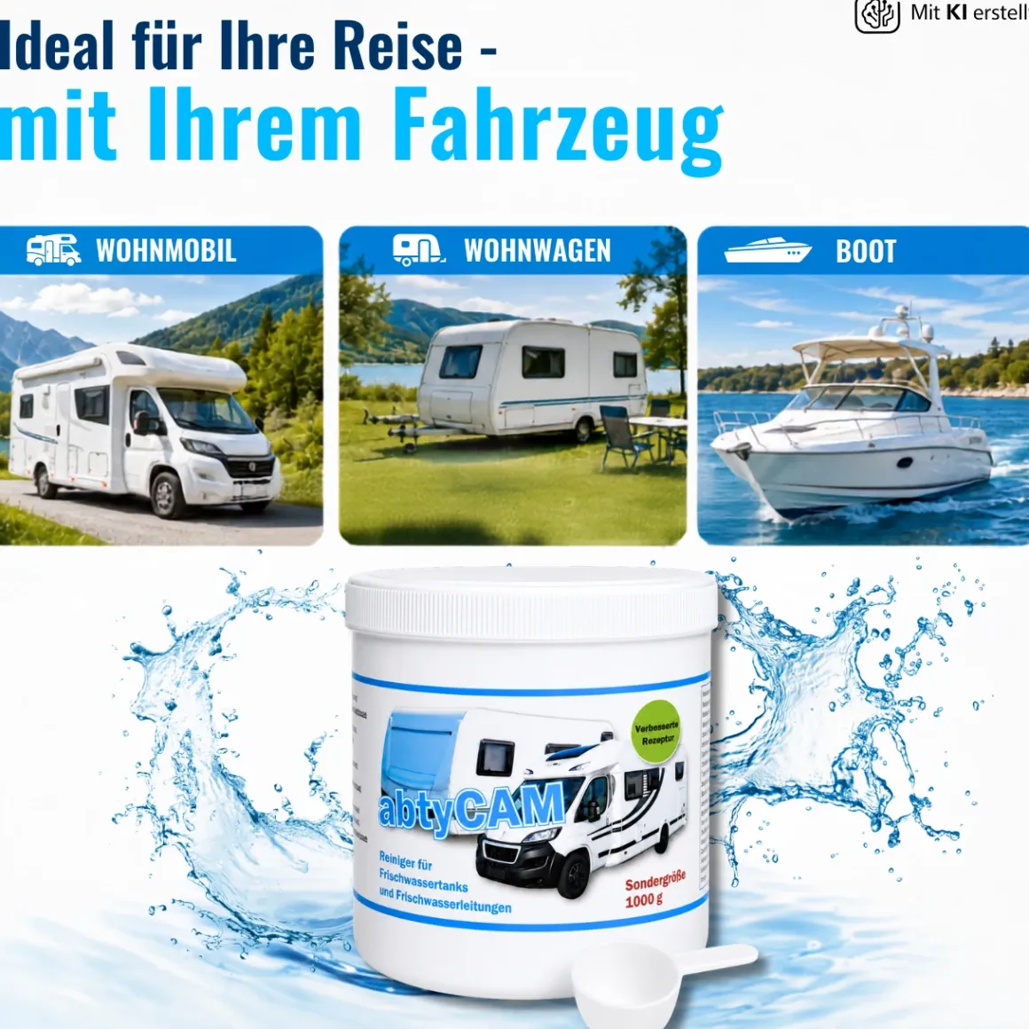 abtyCAM 1000g Frischwasser Tankreiniger Wohnmobil Wohnwagen
