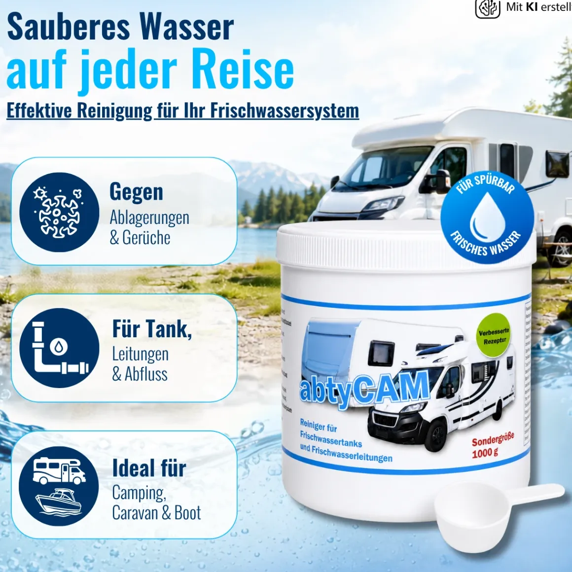 abtyCAM 1000g Frischwasser Tankreiniger Wohnmobil Wohnwagen