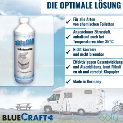 abtyCAM Toilettenzusatz 1L Sanitärflüssigkeit für Campingtoiletten