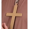 Accessoires: PVC Mönchskreuz, Gold  mit schwarzer Schnur
