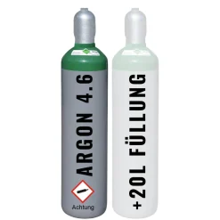 Argon 4.6 gefüllte 20 Liter Gasflasche Schweißargon - Umlaufflasche