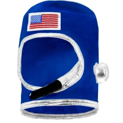 Astronautenhelm mit Miktrofon, blau für Erwachsene