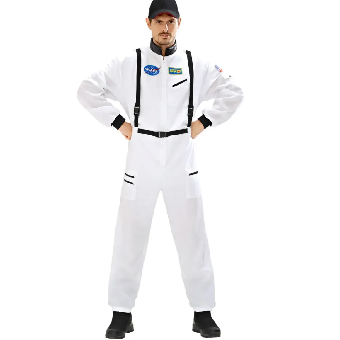 Astronauten-Overall Kostüm – Realistisches Raumfahrer-Outfit für Partys, Größe: M
