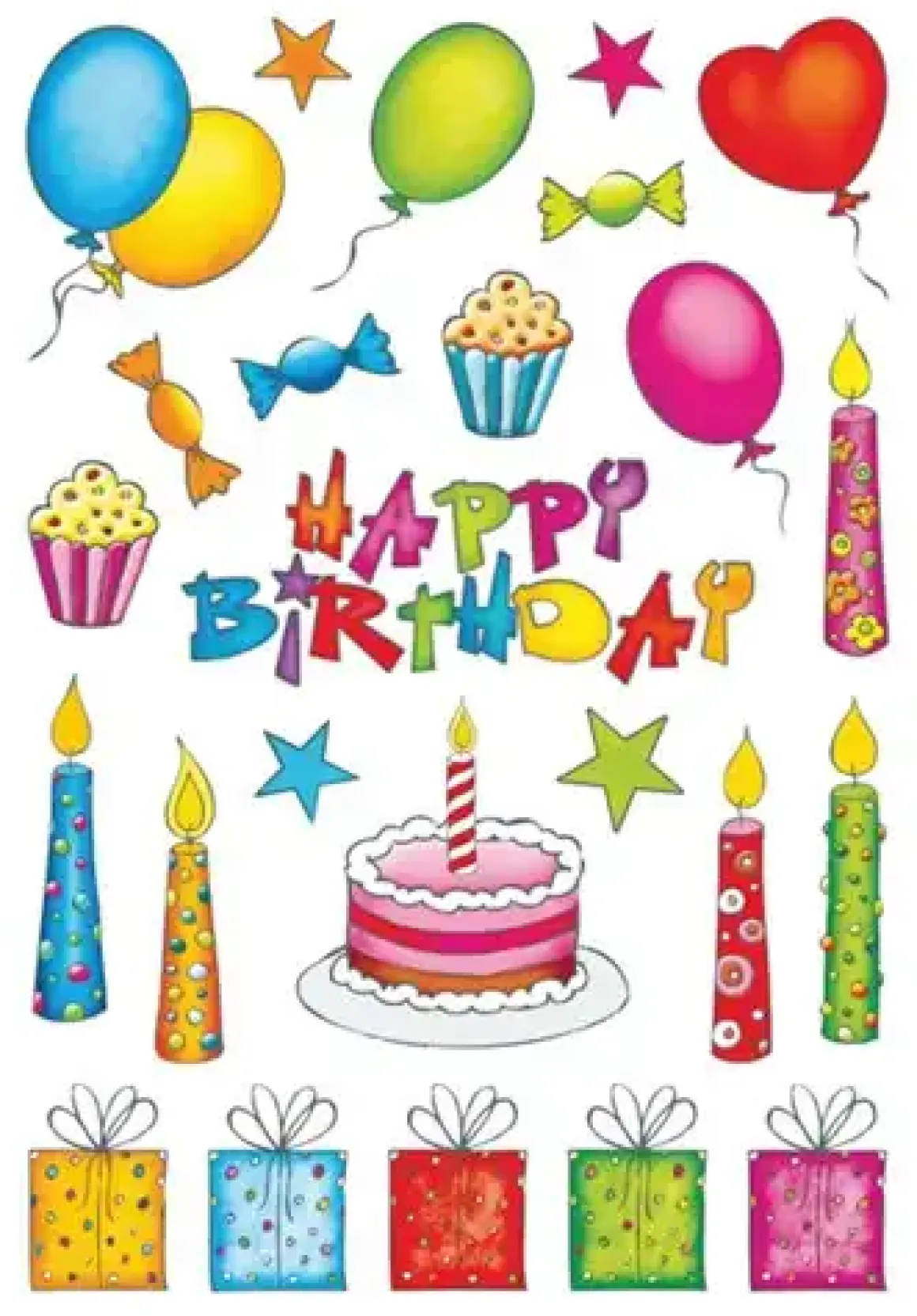 Aufkleber Happy Birthday
