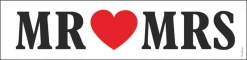 Autoschmuck: Nummernschild Mr/Herz/Mrs aus dickem Papier