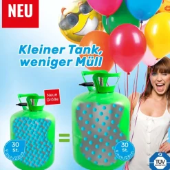 Ballongas Helium Einweg Flasche 30 - Heliumflasche mit 30 Ballons