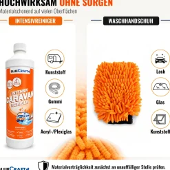 Bluecraft Caravan Intensivreiniger 1L - für Reisemobile und Boote, mit Waschhandschuh