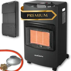 BlueCraft Infrarot Gas  Heizofen 4,2 kW mit klappbaren Seitenwänden, inkl. Schlauch und Regler