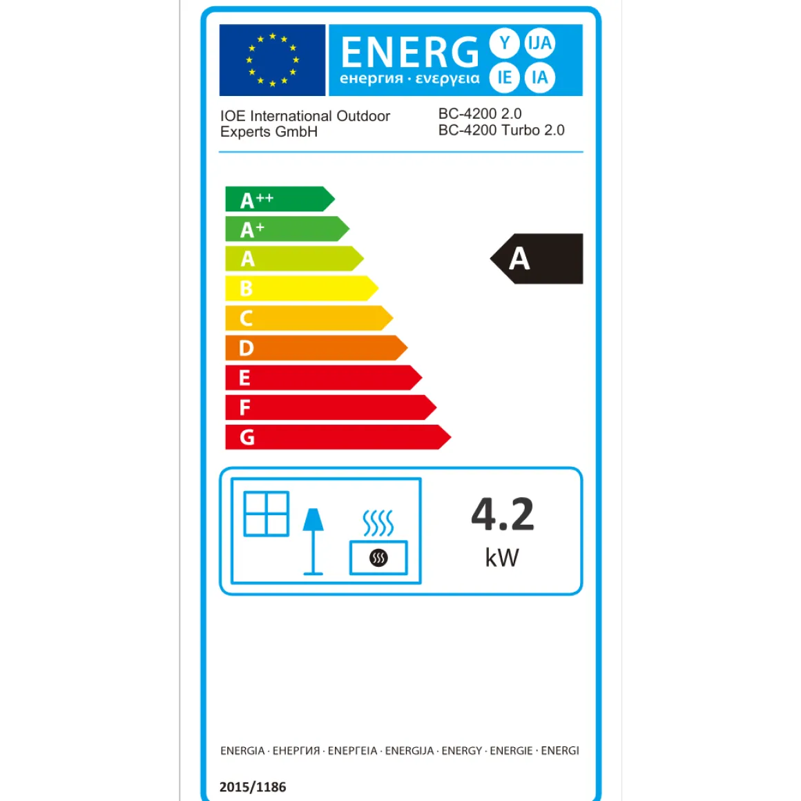BlueCraft Infrarot Gas Heizofen 4,2 kW mit klappbaren Seitenwänden, mit Schlauch, Gasregler und -schlüssel