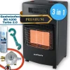 BlueCraft 3 in 1 Infrarot Gas Heizofen 4,2 kW  mit Anschlusszubehör und Gasdruckregler für Innenräume