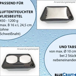 Bluecraft Luftentfeuchter Granulat Box MEGA mit 10x 1kg Vliesbeutel Nachfüllpack Raumentfeuchter