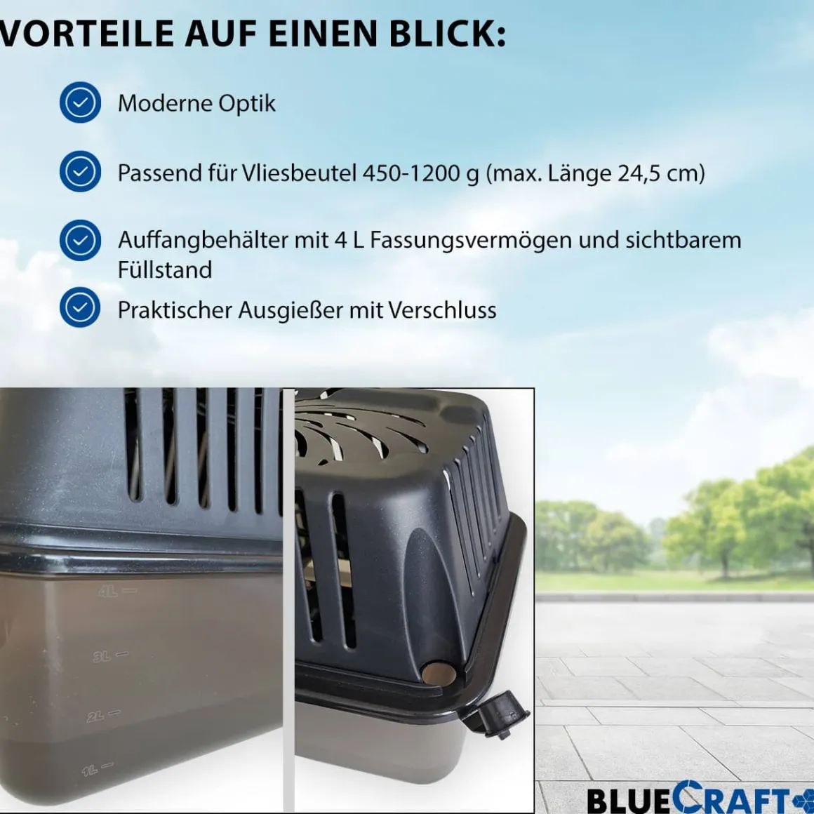 Bluecraft Luftentfeuchter Granulat Box MEGA für Vliesbeutel Nachfüllpack 900g 1kg 1,2kg Raumentfeuchter