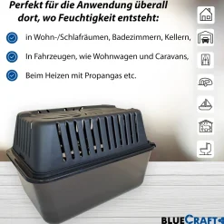 Bluecraft Luftentfeuchter Granulat Box MEGA für Vliesbeutel Nachfüllpack 900g 1kg 1,2kg Raumentfeuchter