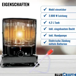BlueCraft Petroleum Heiz-Ofen ZT-85  inklusive Handpumpe