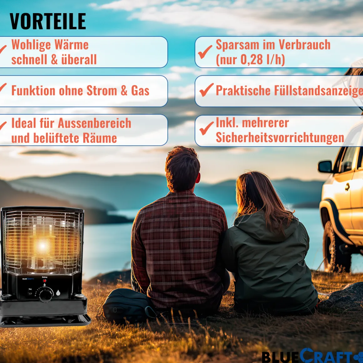 BlueCraft Petroleum Heiz-Ofen ZT-85 inklusive Handpumpe und 20 L Kanister Petroleum