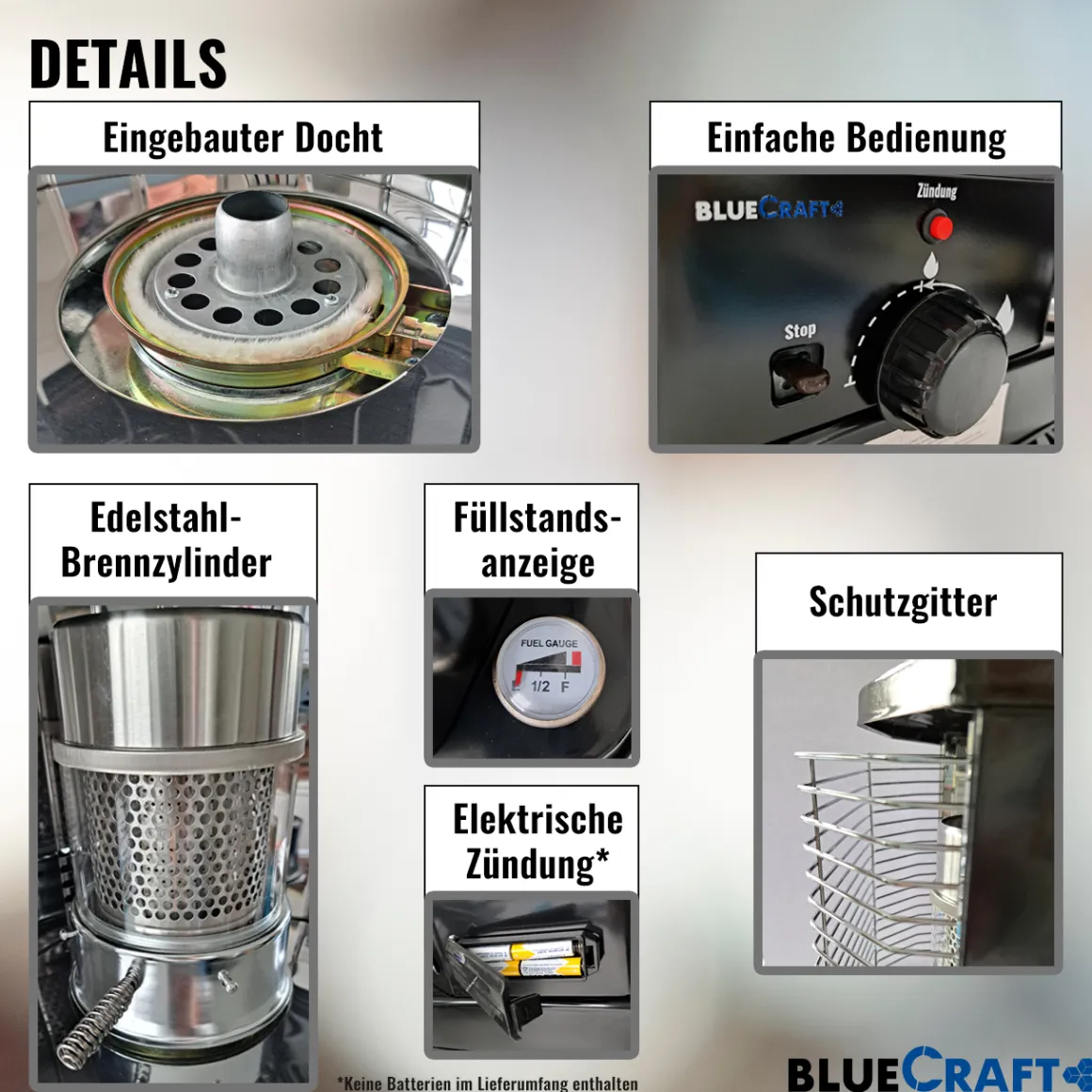 BlueCraft Petroleum Heiz-Ofen ZT-85 inklusive Handpumpe und 20 L Kanister Petroleum