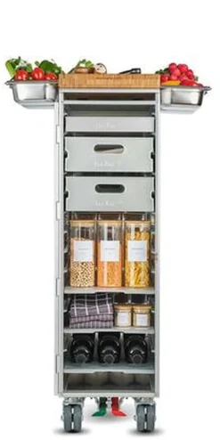 Bordbar Black Onecolor mit Serving Equipment  mobiler Barwagen