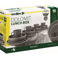 Brunner Geschirrset Lunch Box Dolomit Grey 16-teilig