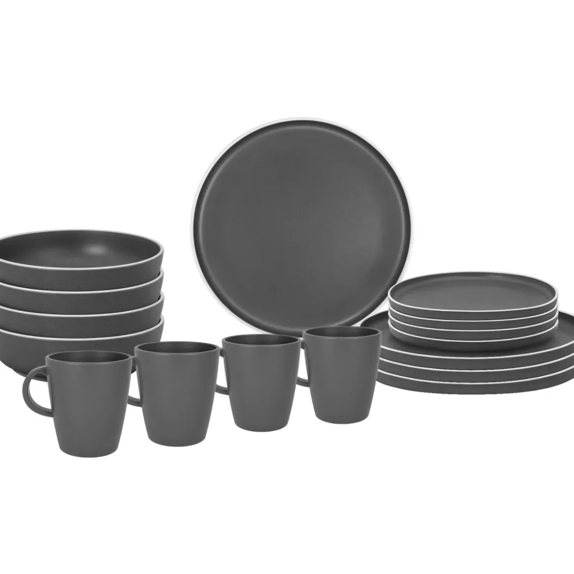 Brunner Geschirrset Lunch Box Dolomit Grey 16-teilig