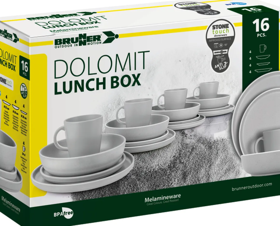 Brunner Geschirrset Lunch Box Dolomit White 16-teilig