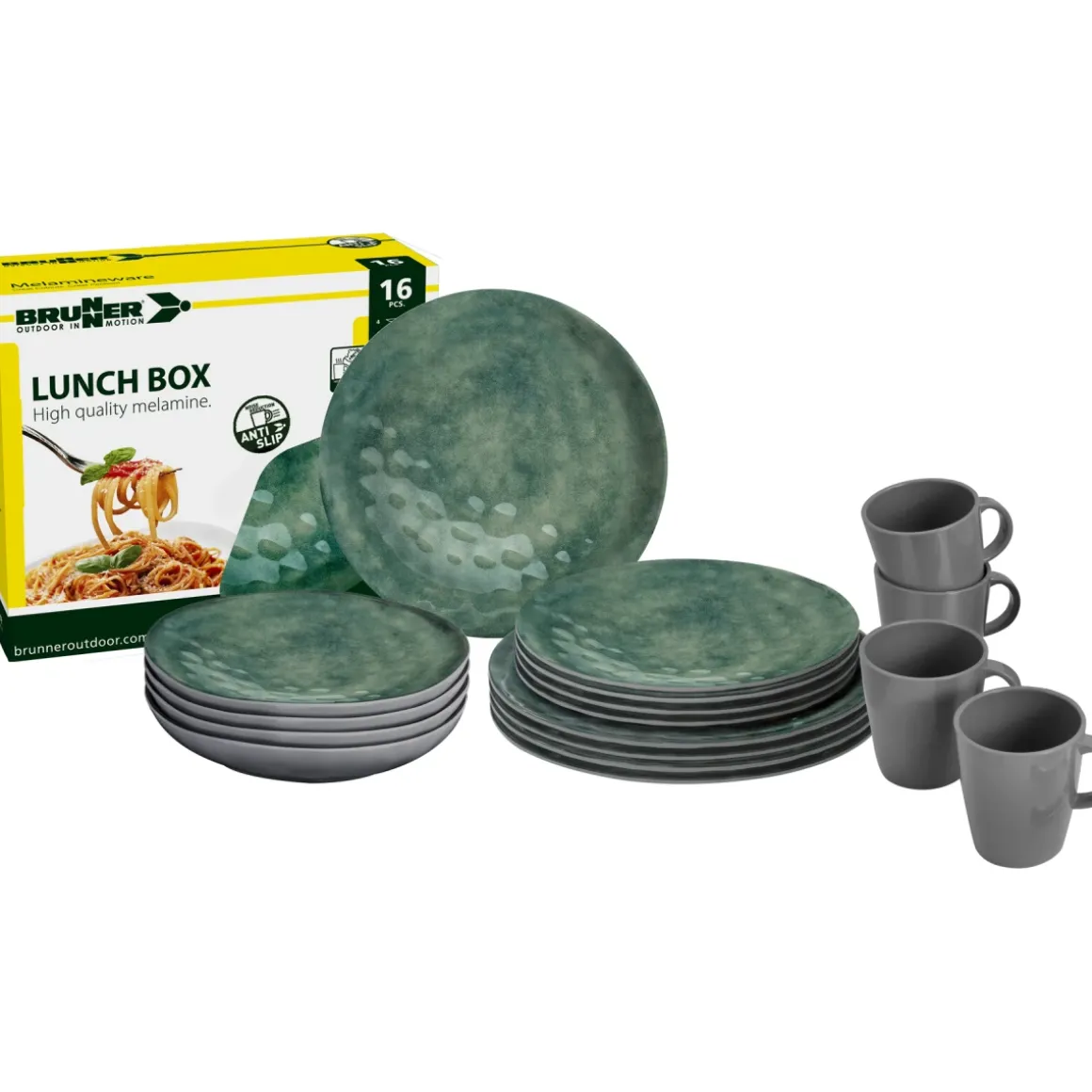 Brunner Geschirrset Lunch Box Sea Green 16-teilig