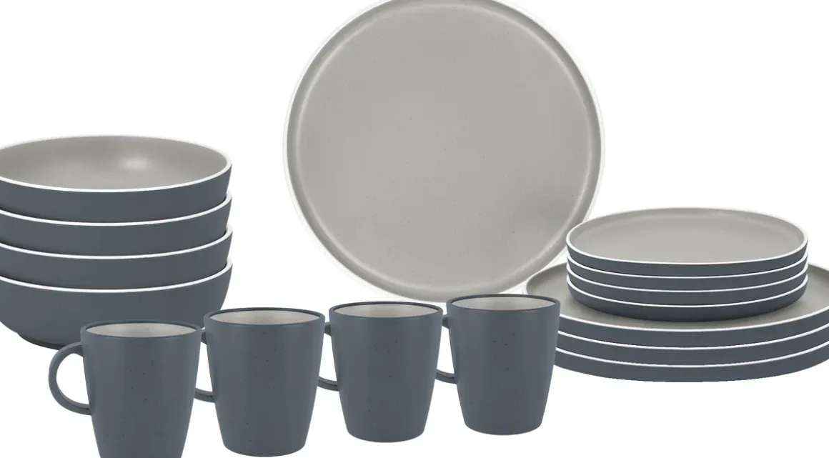Brunner Geschirrset Lunch Trilogy Grey 16-teilig