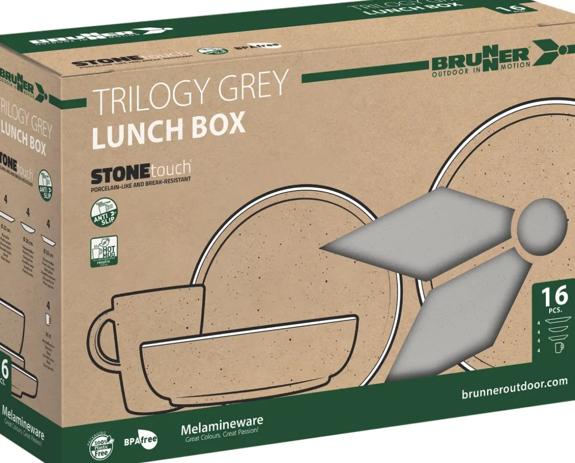 Brunner Geschirrset Lunch Trilogy Grey 16-teilig