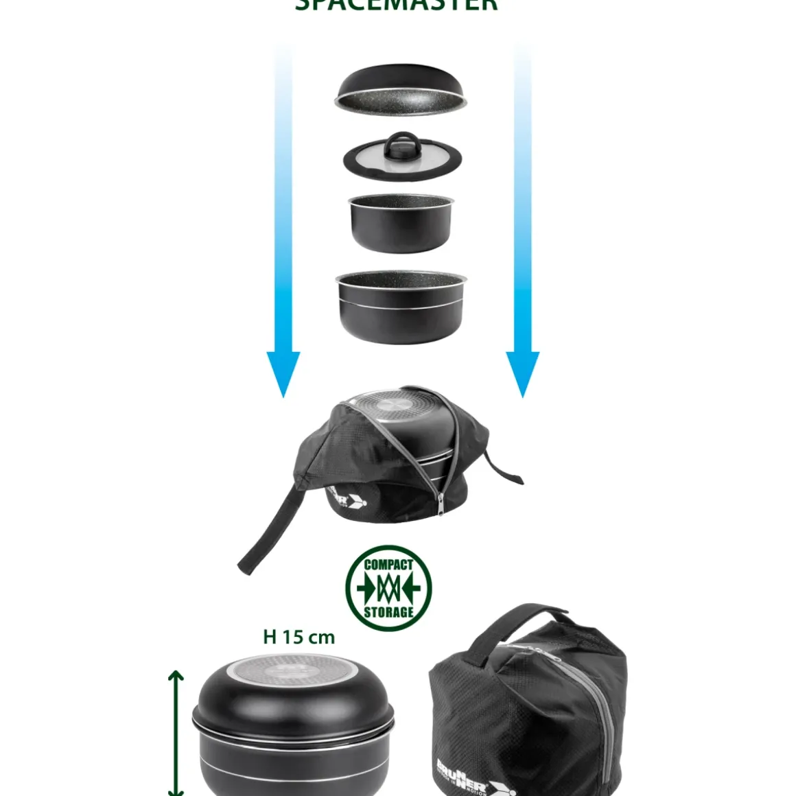 Brunner Pirate Spacemaster - Camping Topfset Ø22?cm, 7-teilig
