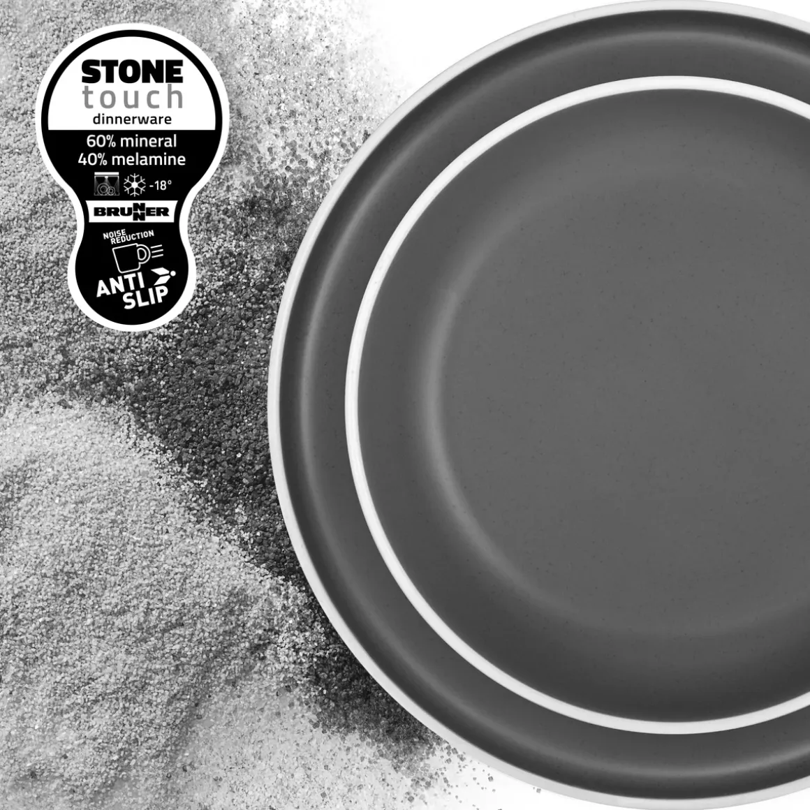 Brunner Suppenteller Dolomit Grey