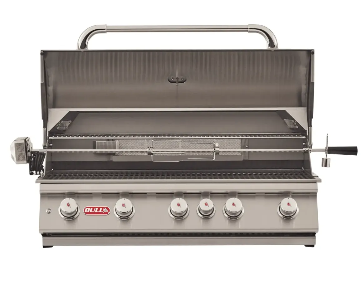 Bull BBQ Brahma Einbaugasgrill mit Infrarot Backburner und Rotisserie