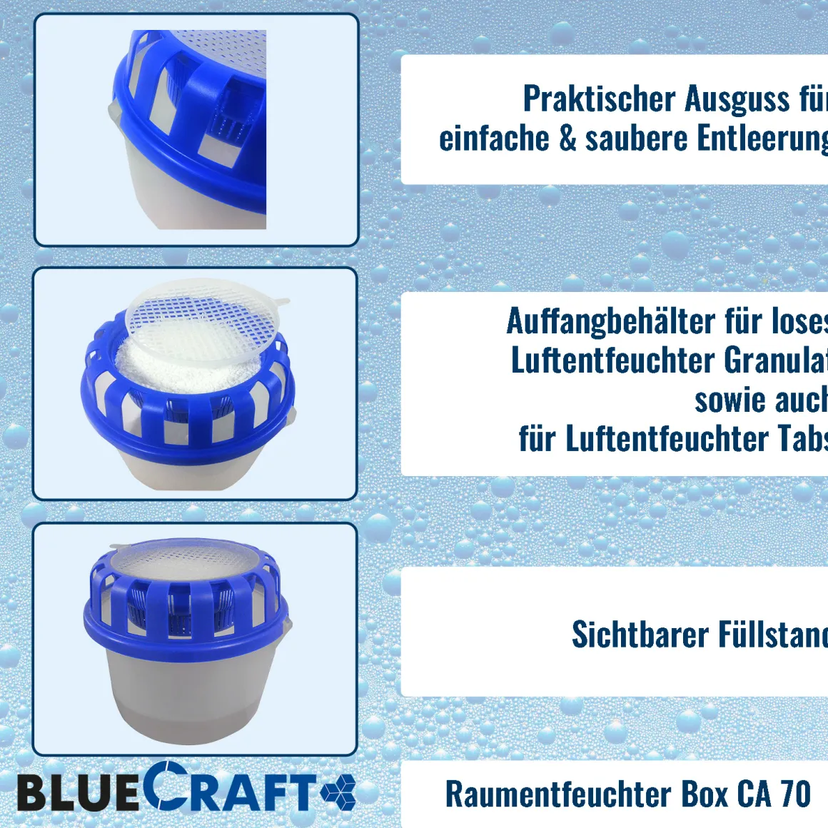 CAGO Luftentfeuchter Raumentfeuchter Box CA 70 lose (ohne Granulat)