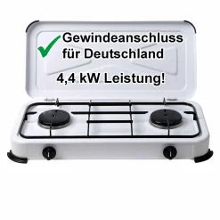 Camping-Gas-Kocher Mobi 2-flammig, weiss