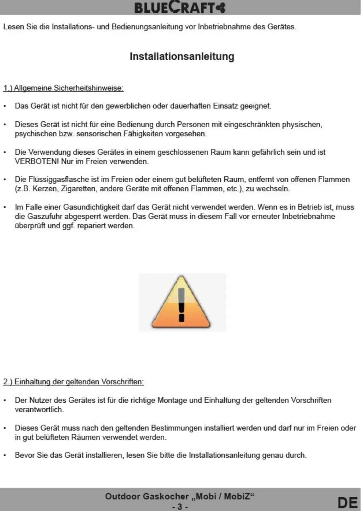 Camping-Gas-Kocher Mobi 3-flammig, weiss