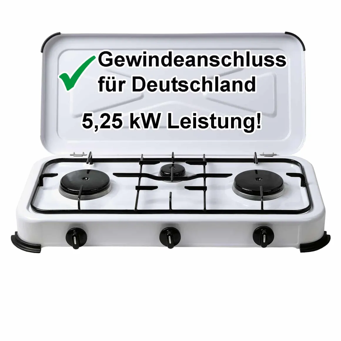 Camping-Gas-Kocher Mobi 3-flammig, weiss