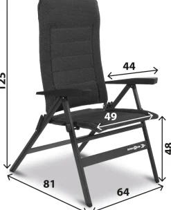 Campingstuhl Travelounger 3D Medium  Klappstuhl Grau 150kg