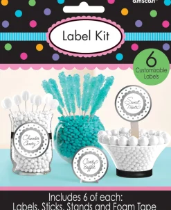 Candy Buffet: Label Kit, silber  6 Stk.