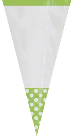 Candy Buffet: Spitztüte mit Punkte, kiwigrün  10 Stk.