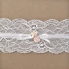 CD/DVD Karte: Kraftpapier mit Spitze und hellrosa Rosen - 2 Fächer, 14 x 13,8 cm