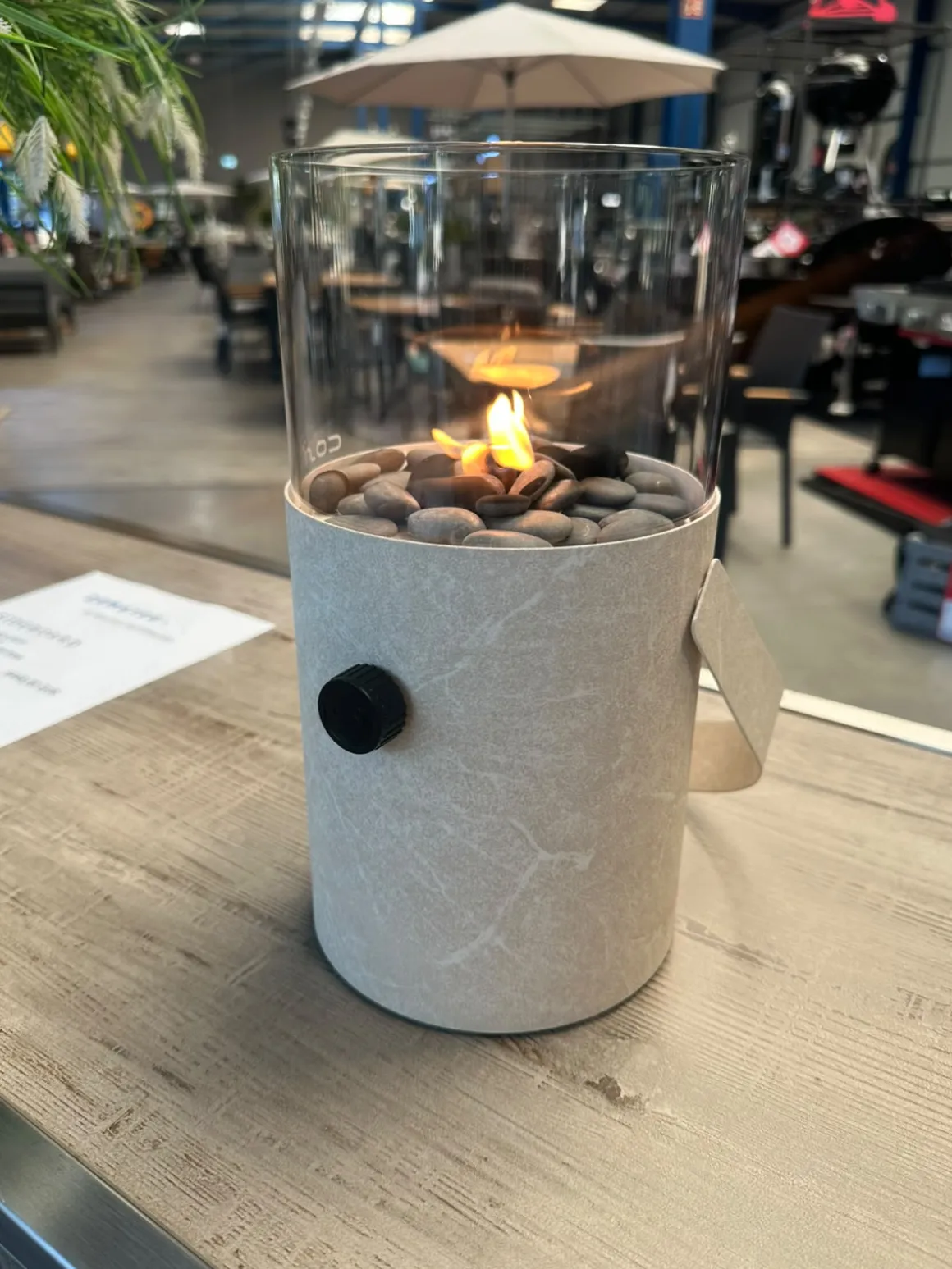 Cosiscoop Original Gaslaterne mit Glas steingrau