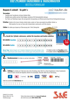 CO2 Zylinder Tauschbox  mit DHL Paketmarke für Rücksendung
