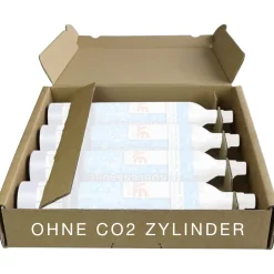 CO2 Zylinder Tauschbox mit DHL Paketmarke für Rücksendung