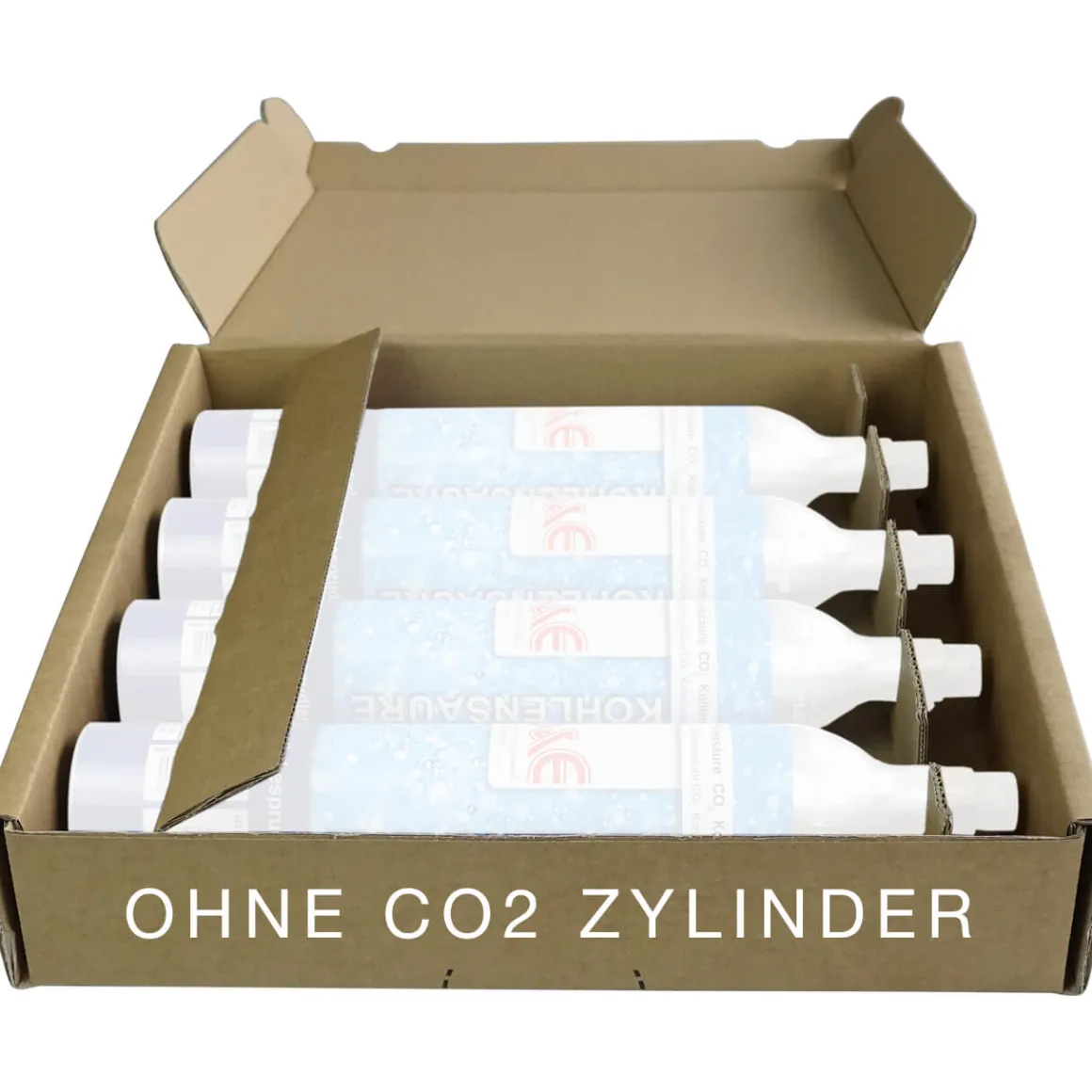 CO2 Zylinder Tauschbox mit DHL Paketmarke für Rücksendung