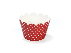 Cupcake Verpackung: Gepunktet, Rot/Weiß 6 Stk.