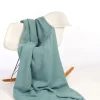 Decke Classic 140x200 cm blau-aqua  mit Fransen, 100% Merino Wolle