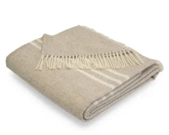 Decke Nostalgia 140x200 cm beige-offwhite mit Fransen