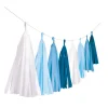 Deko: Fransengirlande Sky Blue