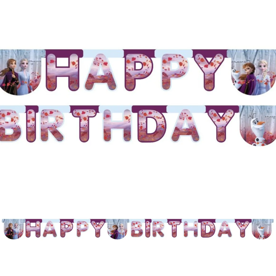 Deko: Girlande Frozen 2 , Happy Birthday